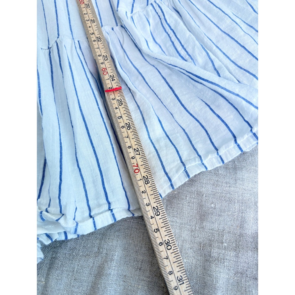 Old Navy Womens Blue White Striped Smocked Back Ruffle Mini Dress Size M - Picture 7 of 8